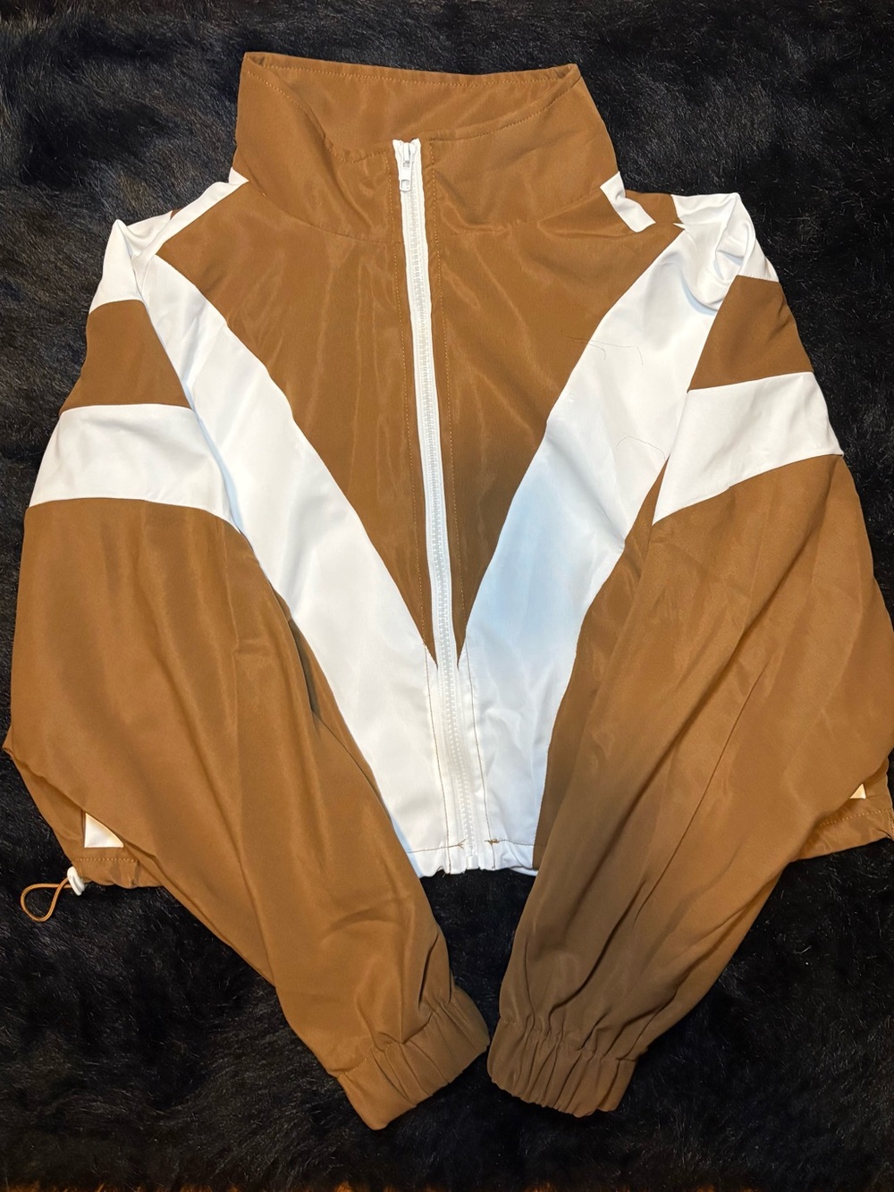 NWOT Brown and White Two Piece Track Suit